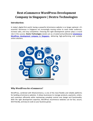 Best eCommerce WordPress Development Company in Singapore