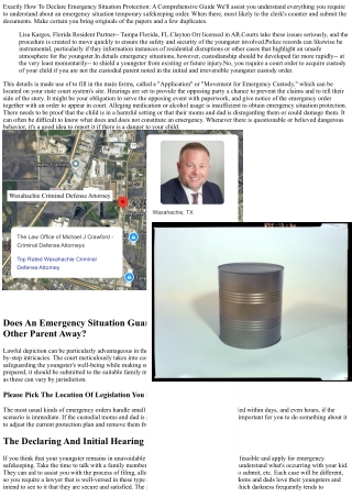 Times You Need To Apply For Emergency Short-term Custody Of Your Kid