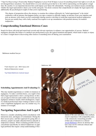 7 Pointers For Discovering A Credible Medical Malpractice Lawyer H & M Injury At