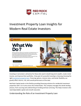 Investment Property Loan Guide for Rental Property Investors