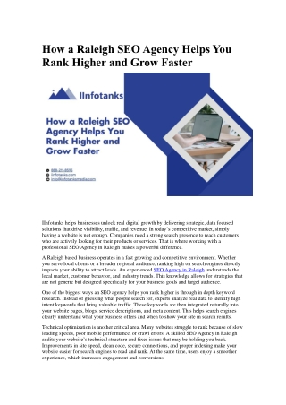 How a Raleigh SEO Agency Helps You Rank Higher and Grow Faster