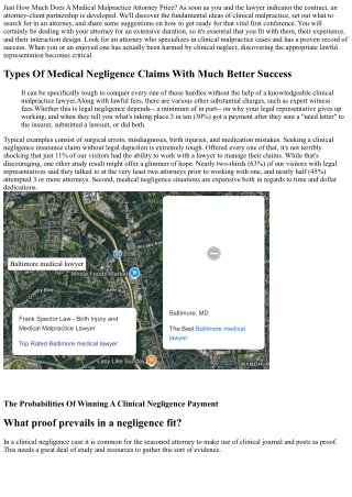 Exactly How Will Certainly I Pay A Medical Malpractice Lawyer