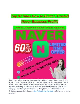 Top 97.Sites How to Build a Trusted Naver Business Profile