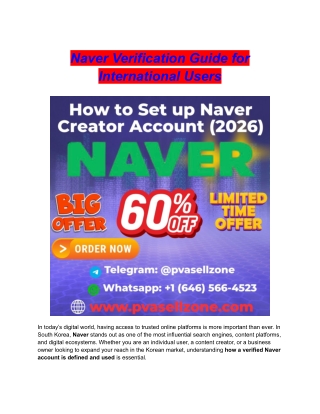 Naver Verification Guide for International Users