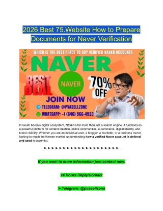 2026 Best 75.Website How to Prepare Documents for Naver Verification