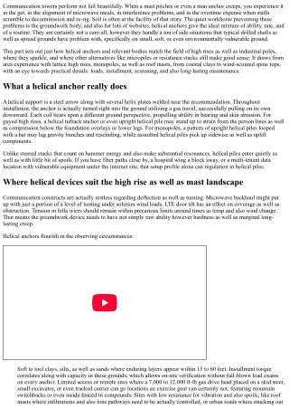 Helical Anchors for Communication Towers and also Commercial Masts