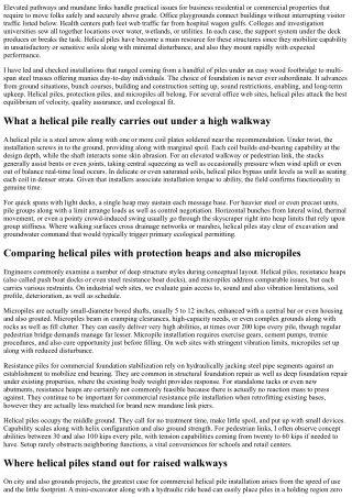 Helical Piles for Elevated Paths and Mundane Bridges in Commercial Sites