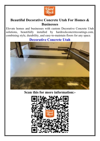 Beautiful Decorative Concrete Utah For Homes & Businesses