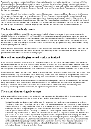 Mobile Windshield Replacement Sanford, NC: Time-Saving Advantages