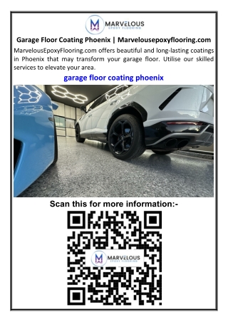 Garage Floor Coating Phoenix | Marvelousepoxyflooring.com