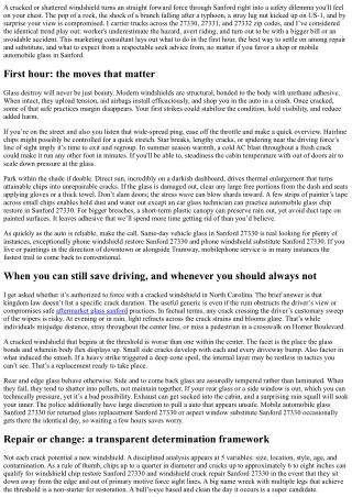 Broken Windshield Sanford 27330: Emergency Steps