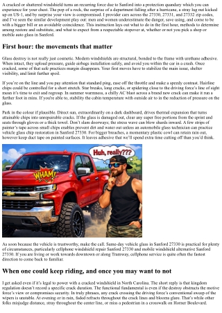 Broken Windshield Sanford 27330: Emergency Steps