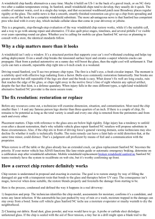 Windshield Chip Repair Sanford, NC: Step-by-Step Overview