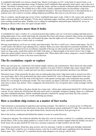 Windshield Chip Repair Sanford, NC: Step-through-Step Overview