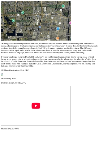 Roofing Company in Deerfield Beach: Insurance, Warranties, and Peace of Mind