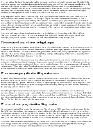 Emergency Filings: When to Contact a Las Vegas Insolvency Lawyer