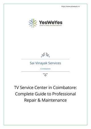 TV Service Center in Coimbatore