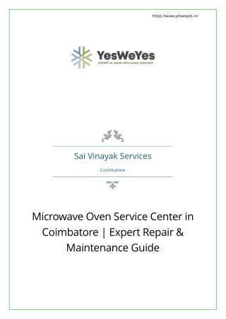 Microwave Oven Service Center in Coimbatore