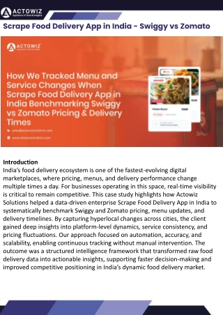 Scrape Food Delivery App in India - Swiggy vs Zomato