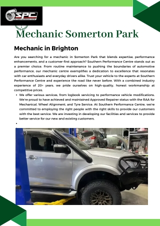 Mechanic Somerton Park pdf