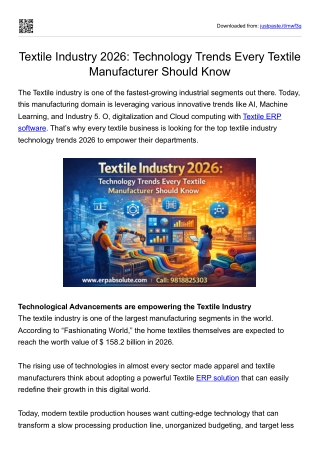 Textile 2026- Trends every manufacturer should know