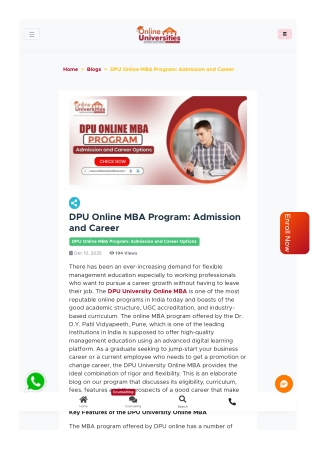 DPU Online MBA Program: Admission and Career Options