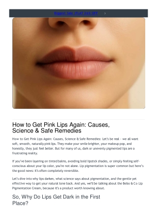 Best Lip Pigmentation Cream in Pakistan for Men and Women