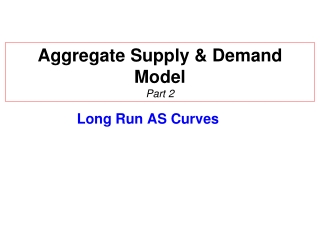 Aggregate Supply & Demand Model Part 2