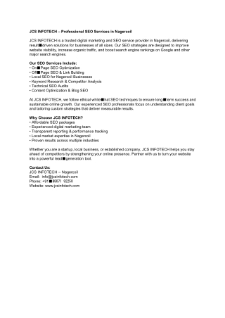 JCS_INFOTECH_SEO_Service_Nagercoil