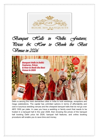 How to Book A Banquet Halls Online In Delhi- Bookmybanquets