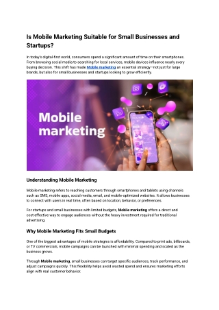 Mobile marketing