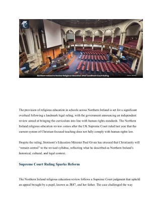 Northern Ireland to Review Religious Education After Landmark Court Ruling