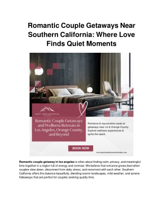 Romantic Couple Getaways Near Southern California_ Where Love Finds Quiet Moments