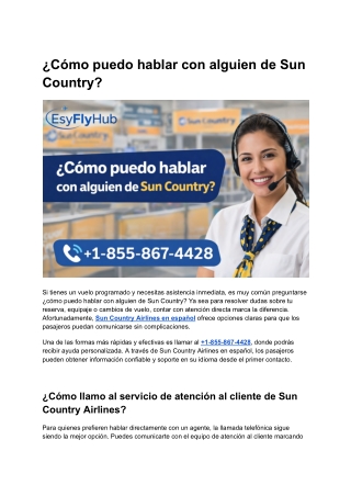 ¿Cómo puedo hablar con alguien de Sun Country