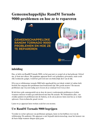 Gemeenschappelijke RandM Tornado 9000-problemen en hoe ze te repareren