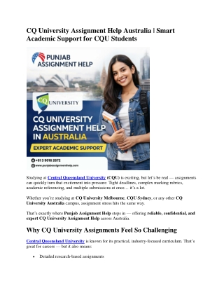 CQ University Assignment Help Australia | Smart Academic Support for CQU Student