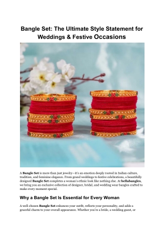 Designer Bangle Set for Women & Bridal Wear