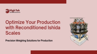 Optimize Your Production with Reconditioned Ishida Scales