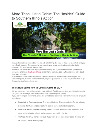 Southern Illinois Cabin Guide: Stay, Explore & Adventure