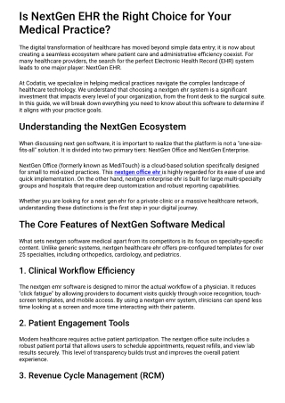 Is NextGen EHR the Right Choice for Your Medical Practice?