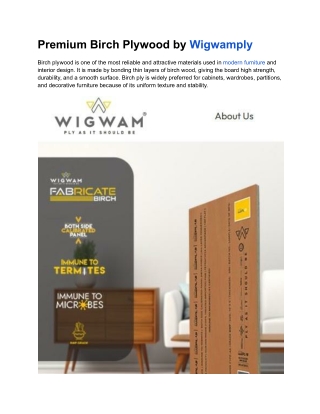 Premium Birch Plywood by Wigwamply