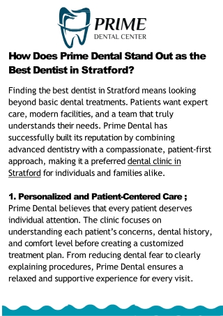 Dental Care Stratford for Healthy Smiles & Long-Lasting Results