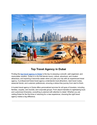 Top Travel Agency in Dubai | Dubai City Tour & Tour Packages