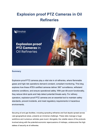 Explosion proof PTZ Cameras in Oil Refineries (2)