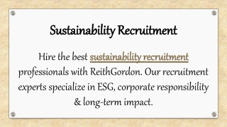 Sustainability Recruitment