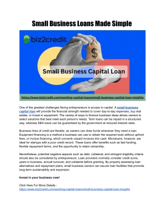 Small Business Loans Made Simple
