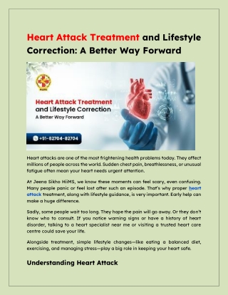 Heart Attack Treatment and Lifestyle Correction_ A Better Way Forward