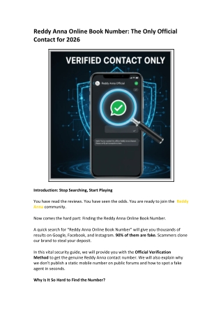 Reddy Anna Online Book Number The Only Official Contact for 2026