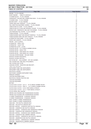 Massey Ferguson MF 364 F TRACTOR Parts Catalogue Manual Instant Download
