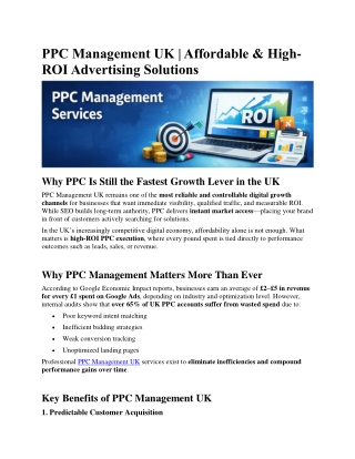 PPC Management UK - Affordable & High-ROI Advertising Solutions